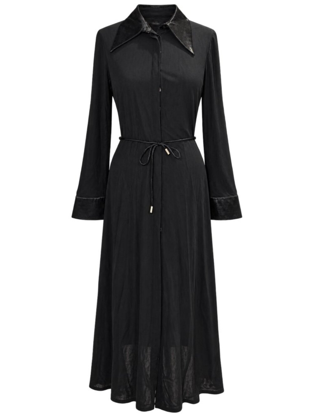 Sinequanone Paris Black Shirt Dress With Tie Belt T1